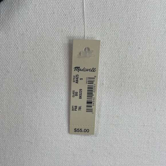 Madewell Shirt Women Small Black Textured Knit Off The Shoulder Boho Coastal NEW - Picture 8 of 13